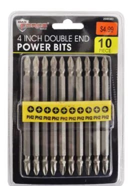 24 Pieces Double End Bits 10 Piece 4 Inch Screwdrivers and Sets