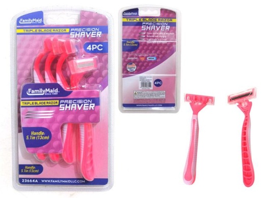 144 Pieces 4 Piece Lady's Triple Blade Razor - Shaving Razors for Women