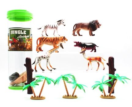 12 Pieces 16Pcs Wild Animal Playset In Tube - Animals & Reptiles