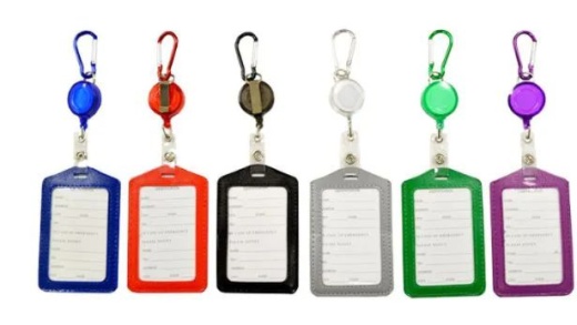 72 Pieces Carabiner With Retractable Id Holder Vertical - Key Chains