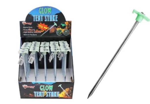 60 Pieces Metal Tent Stake Glow In The Dark 11 Inch - Garden Decor