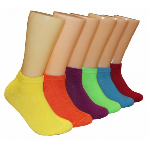 480 Pairs Ladies Lowcut Socks Assorted Solid Color - Womens Crew Sock