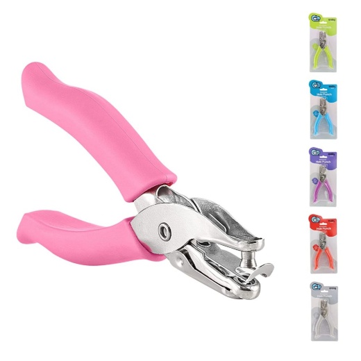 24 Pieces Single Hole Paper Punch With Cushion Grip, Pink - Hole Punchers