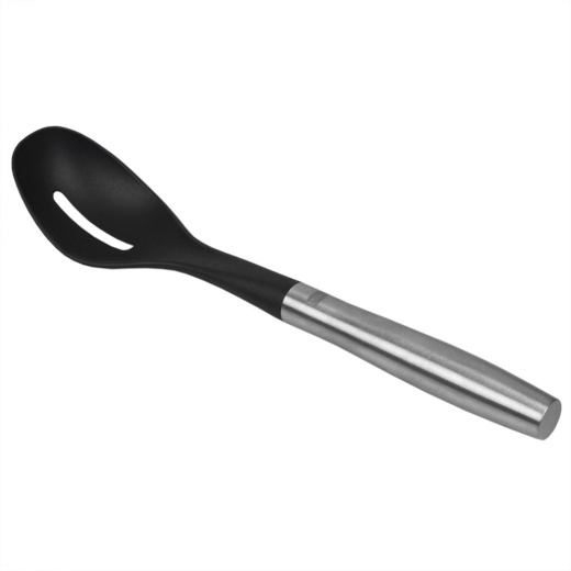 24 Pieces Home Basics Mesa Collection Scratch-Resistant Nylon Slotted Spoon, Black - Kitchen Utensils