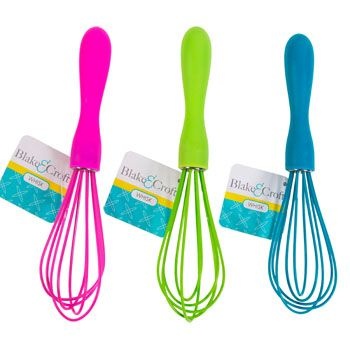 24 Pieces Whisk Set - 8In 3Ast Color Silicone/Plastic Handle Whisk Set