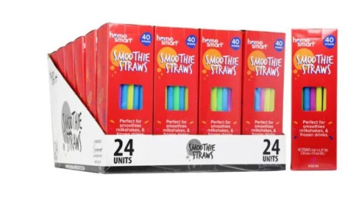 72 Pieces Smoothie Straws and Stirrers - 40 Count, BPA-Free and Durable