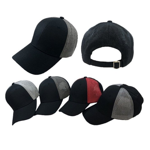 24 Pieces Solid Ball Cap With Mesh Sides Assorted - Baseball Caps & Snap Backs
