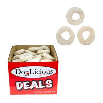 72 Pieces Dog Chew Rawhide 3 Inch Whitedonut In Pdq - Pet Chew Sticks And Rawhide
