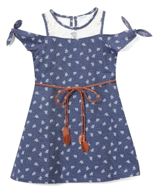 6 Pieces Girls' Navy Jean Dress In Size 4-6X - Girls Dresses And Romper Sets
