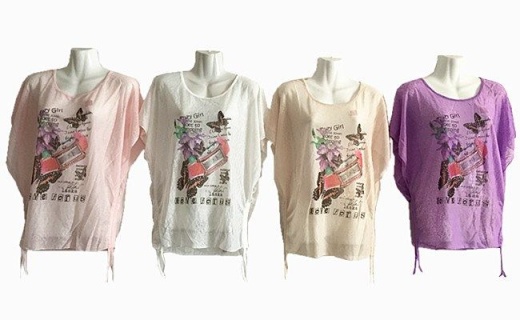 48 Pieces Womens Short Sleeve High Low Loose T Shirt Basic Tee Tops - Women's T-Shirts