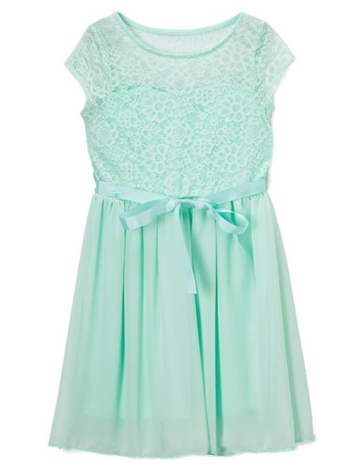 6 Pieces Girls' Mint Chiffon Dress In Size 7-14 - Girls Dresses And Romper Sets