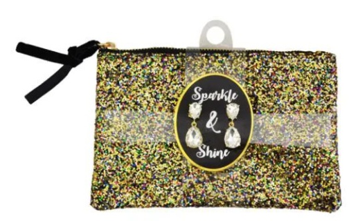 120 Pieces Sparkle Purse with Earrings 8X5 - Leather Purses and Handbags