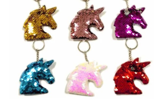 72 Pieces Sequin Keychain Unicorn
