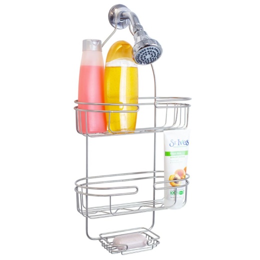6 Pieces Home Basics Element Shower Caddy, Satin Nickel