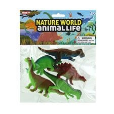 48 Pieces 5 Piece Baby Dino Action Figures in PVC Bag with Header