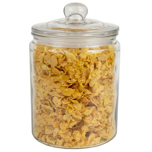 6 Pieces Home Basics Renaissance Collection Medium Glass Jar With Easy Grab Knob Handles, Clear - Food Storage Containers
