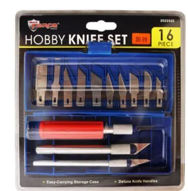 24 Pieces Hobby Knife Set In Case - Complete Craft Kit