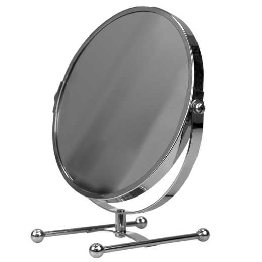 6 Pieces Home Basics Double Sided Countertop Cosmetic Mirror, Chrome - Assorted Cosmetics