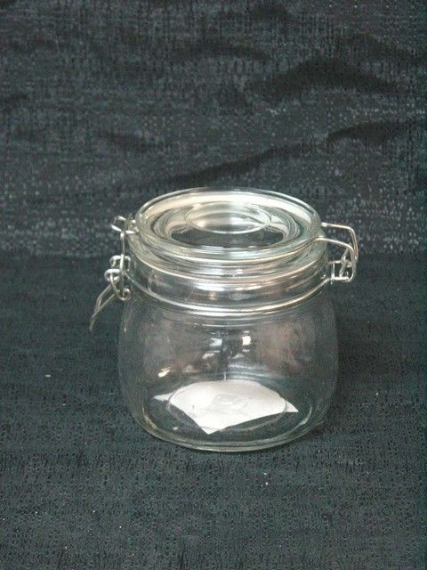 24 Pieces Glass Rd. Canister W/ Metal 500Ml Food Storage Containers