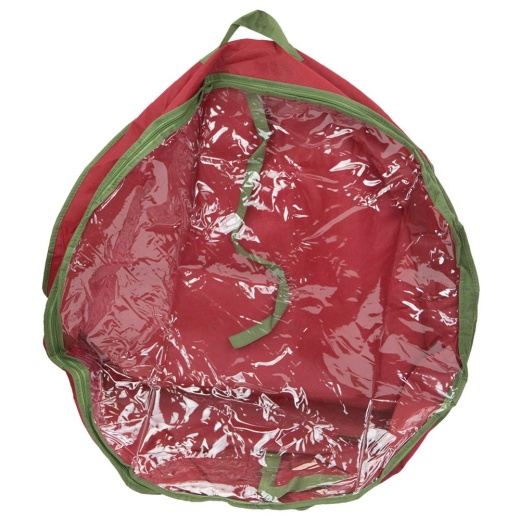 12 Pieces Home Basics Textured Pvc 30" Christmas Wreath Bag, Red/Green - Christmas Decorations