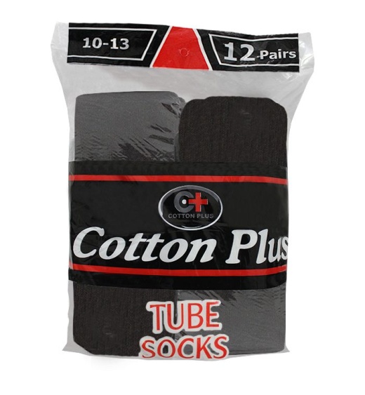 120 Pairs Men's Long Brown Tube Socks, Size 10-13 - Mens Tube Sock