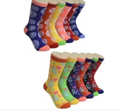 360 Pairs Ladies Floral Variety Printed Crew Socks Size 9-11 - Womens Crew Sock