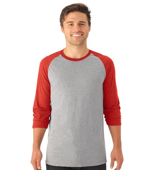24 Pieces Men's Jerzees Tri-Blend Baseball T-Shirts, Size Xlarge - Mens T-Shirts