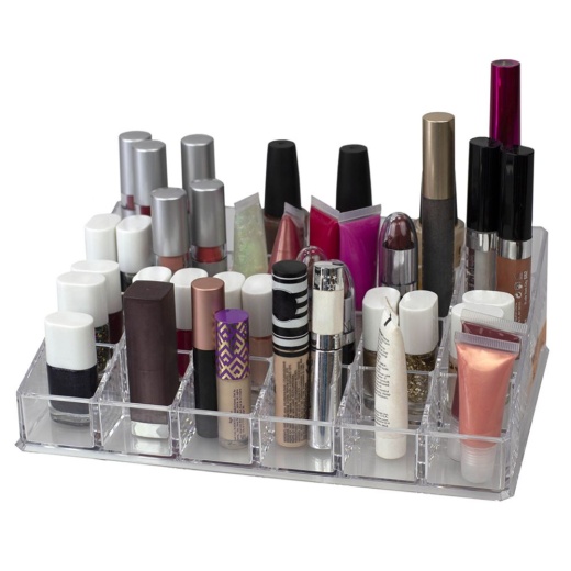 12 Pieces Home Basics 24 Compartment Makeup and Nail Polish Storage Organizer Holder