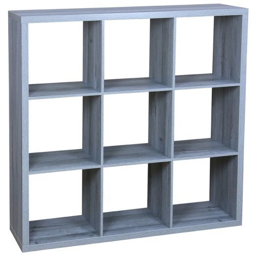 Home Basics 9 Open Cube Organizing Storage Shelf, Grey