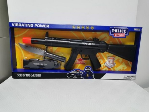 12 Pieces 21In B/O Police Pm Machine Gun W/ Sound & Vibration - Toy Weapons