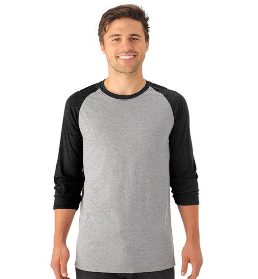 24 Pieces Men's Jerzees Tri-Blend Baseball T-Shirts, Size 2Xlarge - Mens T-Shirts