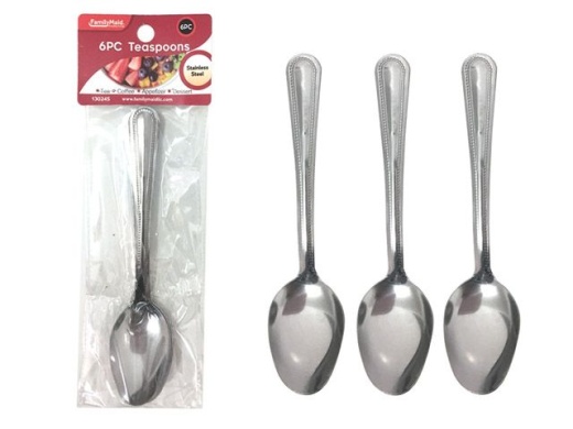 96 Pieces 6 Piece Stainless Steel Teaspoons - Kitchen Cutlery Essentials
