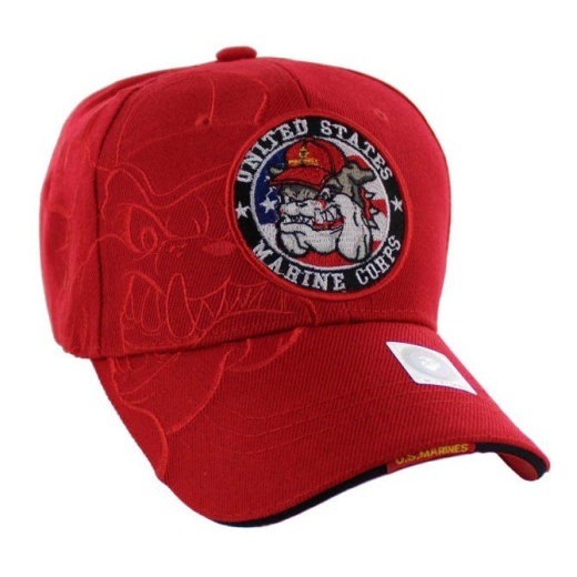 12 Pieces Licensed Us Marine Corps Seal Bulldog Shadow Red - Baseball Caps & Snap Backs