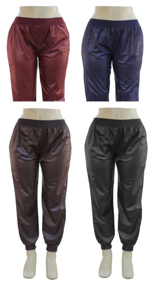 24 Pieces Plus Faux Leather Joggers Assorted - Womens Pants