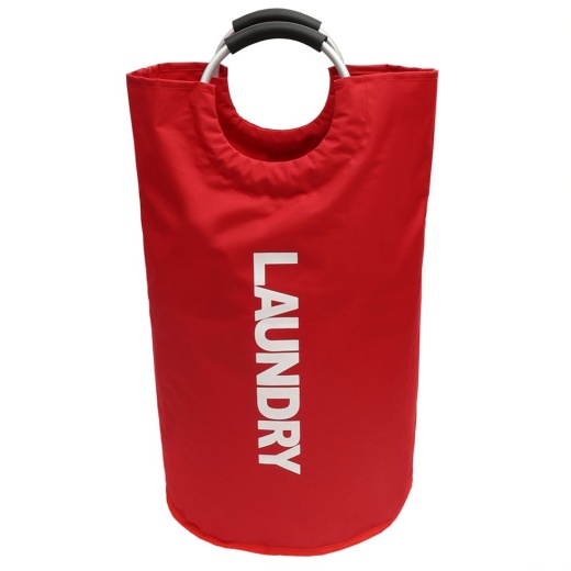 12 Pieces Home Basics Laundry Bag With Soft Grip Handle, Red - Laundry Baskets & Hampers