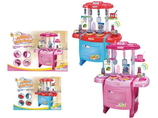 8 Pieces Jumbo Kitchen Play Set with Light and Sound - Light Up Toys
