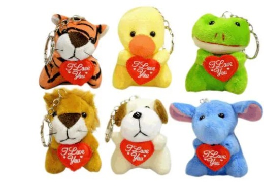 72 Pieces Plush Animal Keychain - Key Chains Wholesale