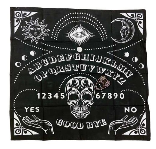 24"X24" Ouija Spirit Board Mat, Black