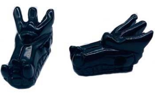 Black Obsidian Dragon's Head Set (Set of 2) - 1 3/4"