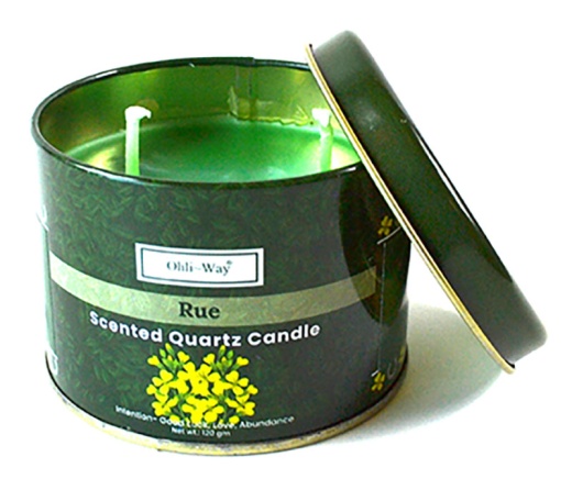 Ruda (Rue) Quartz Tin Candle - Attract Abundance & Good Fortune