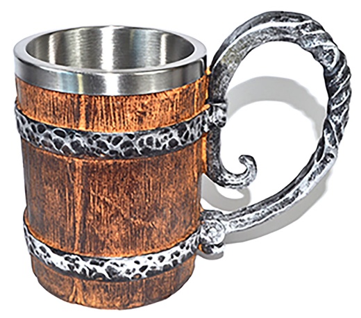 5" Big Brown Barrel Mug - Unique Coffee Mug with Rustic Charm