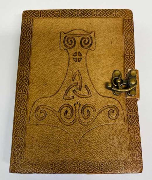 5" X 7" Thor Hammer Embossed Leather Journal with Latch