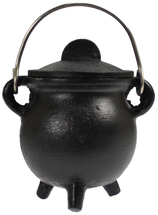 Plain Cast Iron Cauldron with Lid 3"
