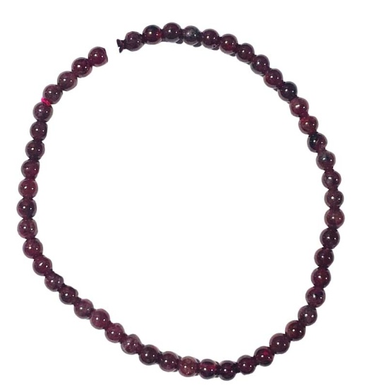 4Mm Garnet Bracelet - Natural Stone Beads Elastic Band