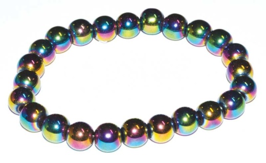 8Mm Hematite Rainbow Beaded Bracelet
