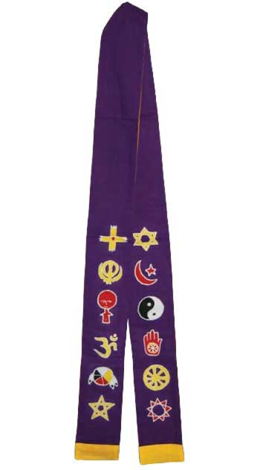 Interfaith Minister's Stole Purple/Gold - A Symbol of Harmony and Unity