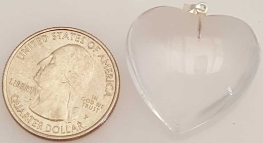 1" Quartz Heart - Genuine Clear Quartz Gemstone