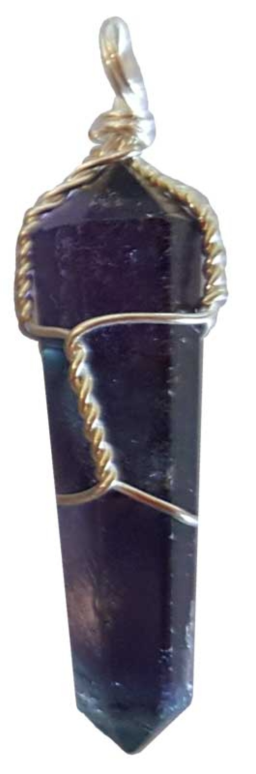 Fluorite Wire Wrapped Point Pendant