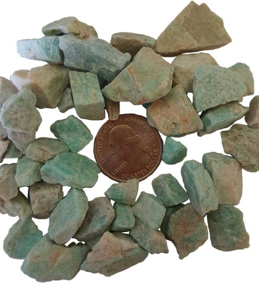 1 Lb Amazonite Untumbled Stones - Natural Healing for Body, Mind, and Spirit