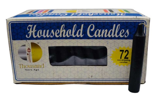 Set of 72 Black 4" Household Candles